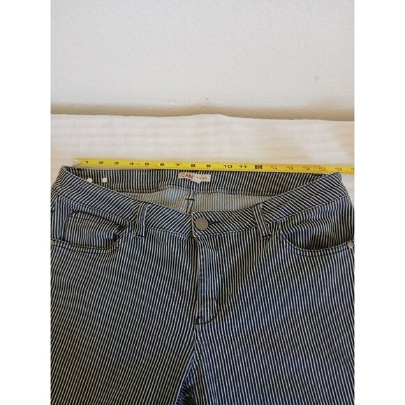 CABI JEANS Navy + White Johnny Railroad Striped Crop Length Women's Jeans 12 - Picture 14 of 16